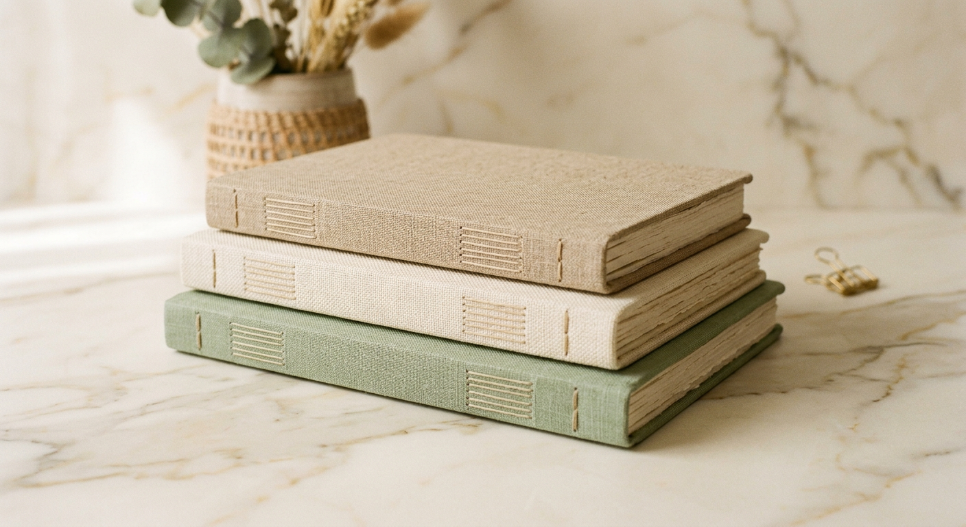 Carnets haut de gamme en lin et tissu