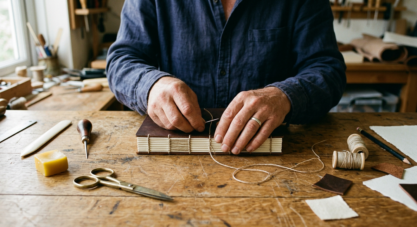 Artisan reliant un carnet à la main